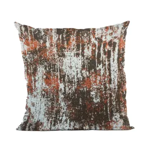 Plutus Weathered Texture iKat Red Black Gray Velvet Luxury Throw Pillow
