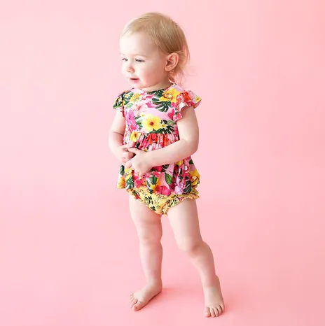Posh Peanut Malana Ruffled Cap Sleeve Peplum Top & Bloomer Set