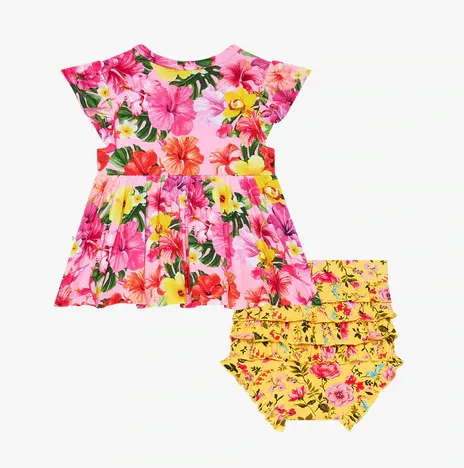Posh Peanut Malana Ruffled Cap Sleeve Peplum Top & Bloomer Set