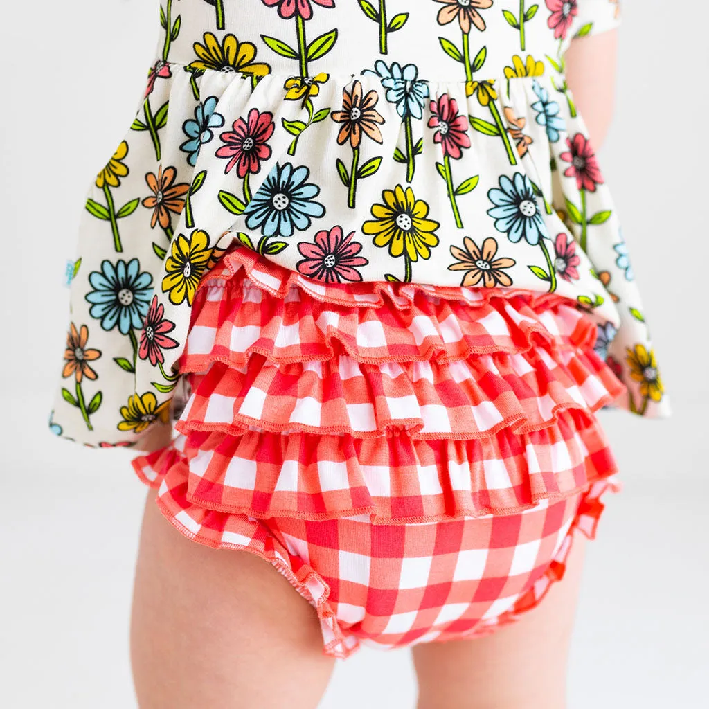 Posh Peanut Maya Lynn - Short Sleeve Henley Peplum Top & Bloomer Set