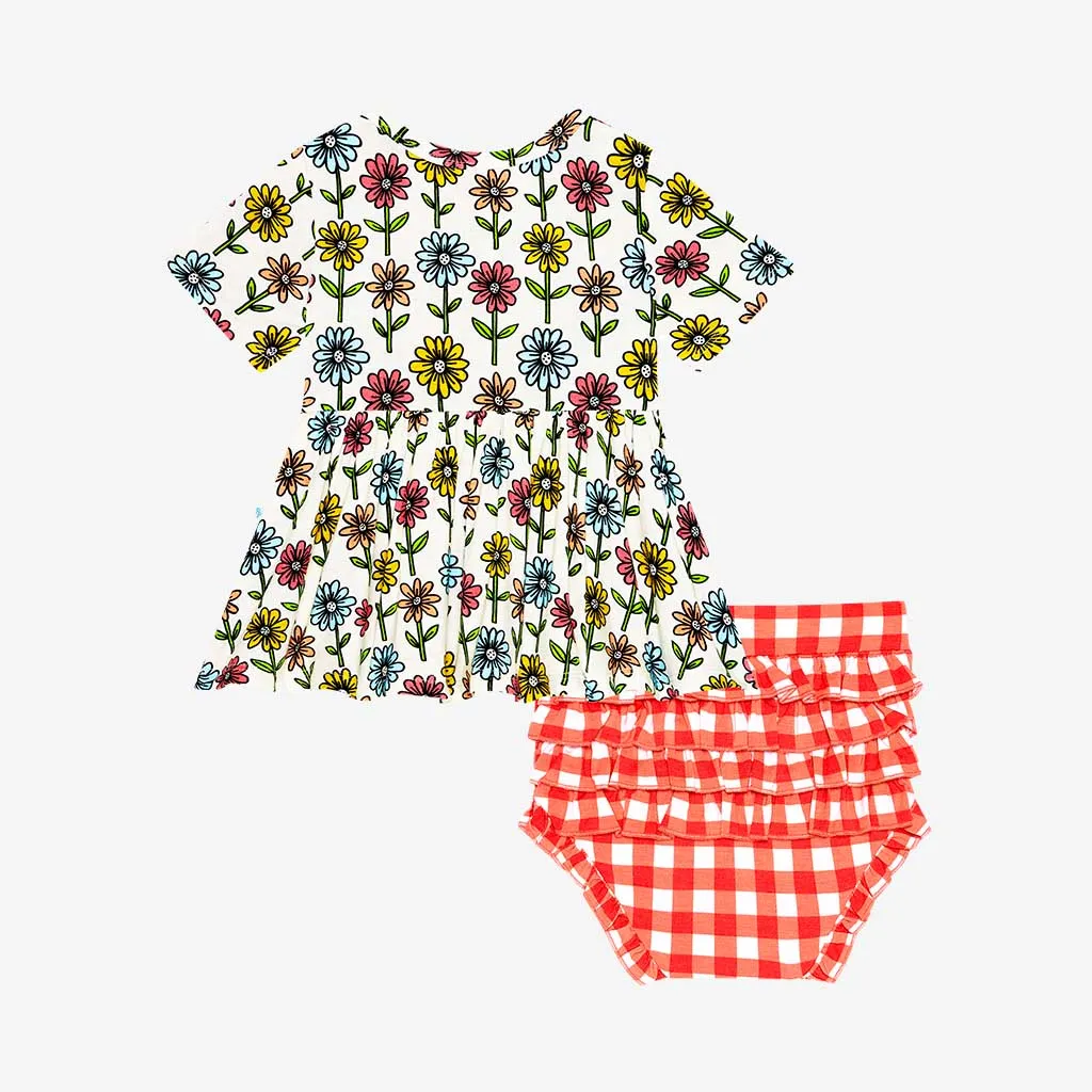 Posh Peanut Maya Lynn - Short Sleeve Henley Peplum Top & Bloomer Set