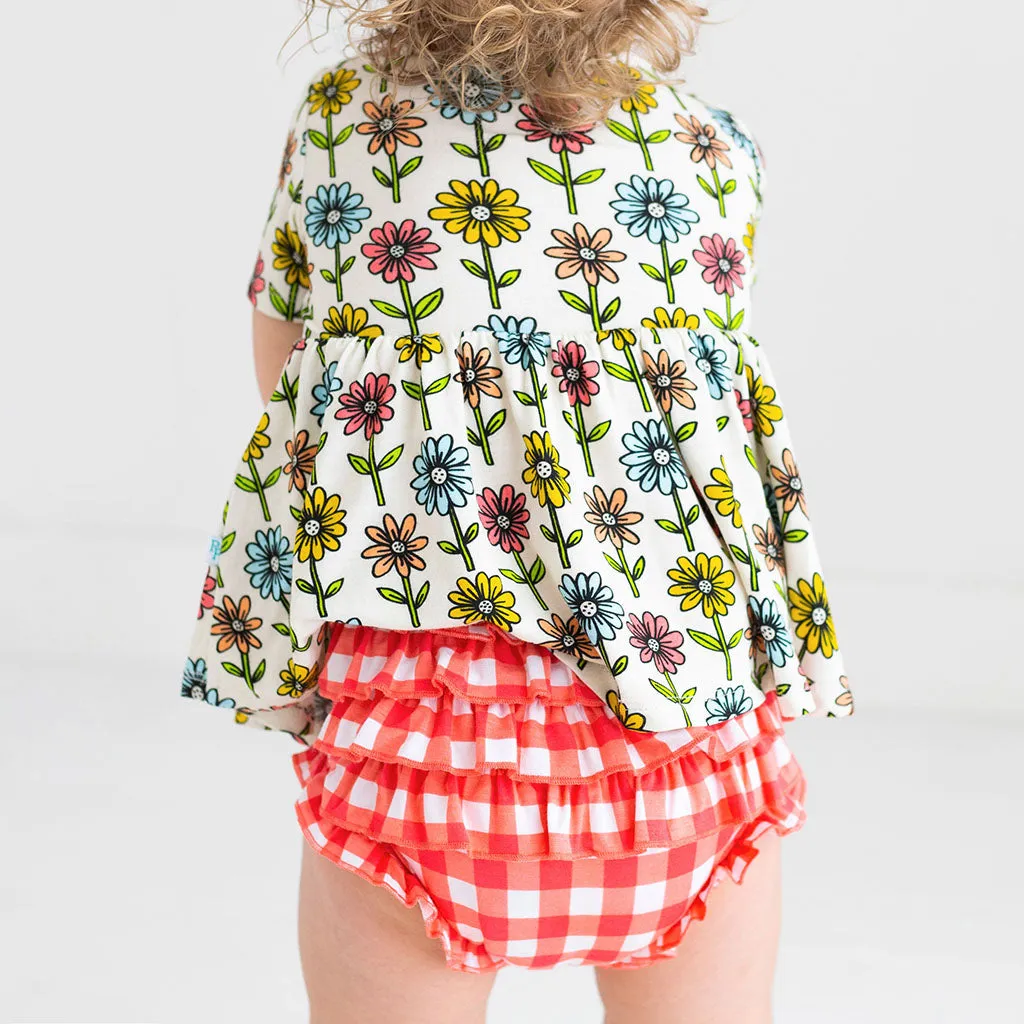 Posh Peanut Maya Lynn - Short Sleeve Henley Peplum Top & Bloomer Set