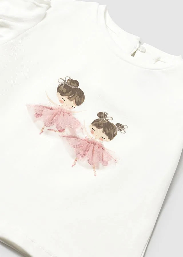 Pre-Order Mayoral 1041 Tee-Shirt and Mayoral 1901 Rose Pleated Tulle Skirt
