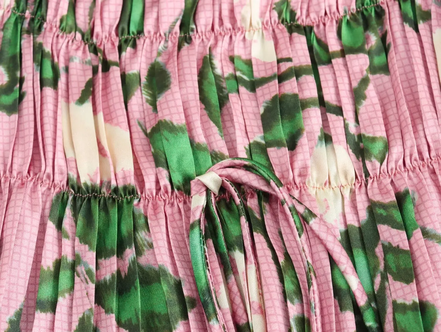 Printed Pleated Sleeveless Top and Matching Midi Skirt