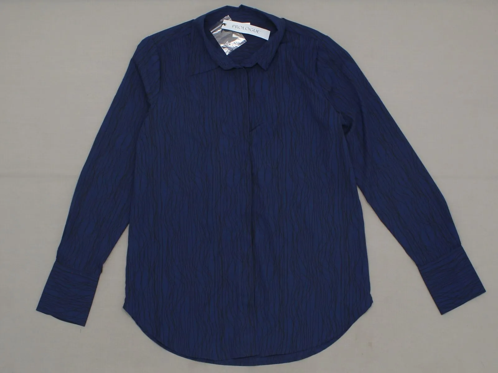 Prologue Women's Long Sleeve Collared Button-Down Chiffon Blouse Shirt Top