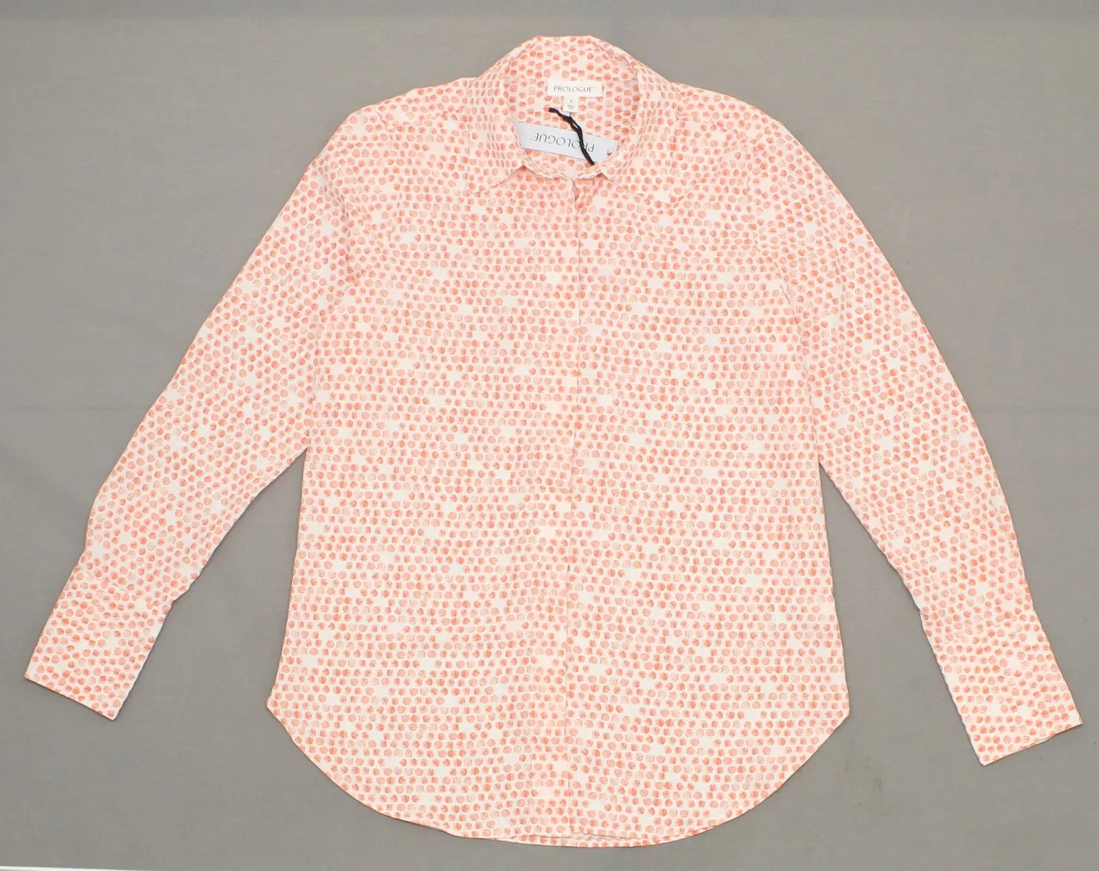 Prologue Women's Long Sleeve Collared Button-Down Chiffon Blouse Shirt Top