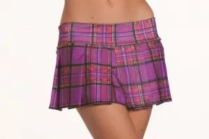 Purple Pleated School Girl Skirt - Small/ Medium