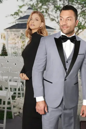 "Jonathan" Grey 1-Button Peak Tuxedo (4-Piece Set)