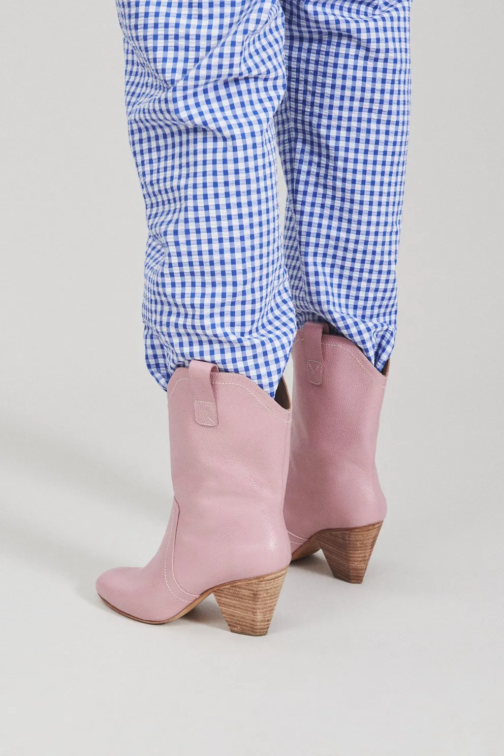 Rachel Comey Lydia Boot in Pink Pebbled Leather