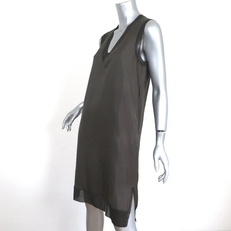 Rag & Bone Dress Maude Gray Silk Twill Size Small Sleeveless V-Neck Shift