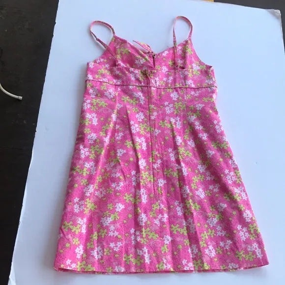 Rare Vintage Lilly Pulitzer Dress White Label Sundress 10 Shift Slip Barbie Pink