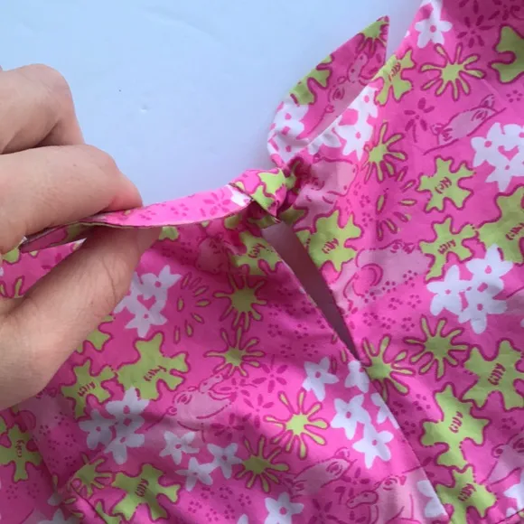 Rare Vintage Lilly Pulitzer Dress White Label Sundress 10 Shift Slip Barbie Pink