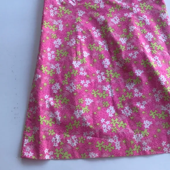 Rare Vintage Lilly Pulitzer Dress White Label Sundress 10 Shift Slip Barbie Pink
