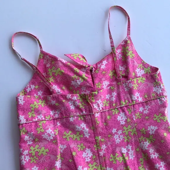 Rare Vintage Lilly Pulitzer Dress White Label Sundress 10 Shift Slip Barbie Pink