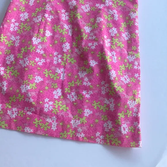 Rare Vintage Lilly Pulitzer Dress White Label Sundress 10 Shift Slip Barbie Pink