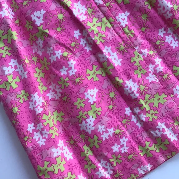 Rare Vintage Lilly Pulitzer Dress White Label Sundress 10 Shift Slip Barbie Pink