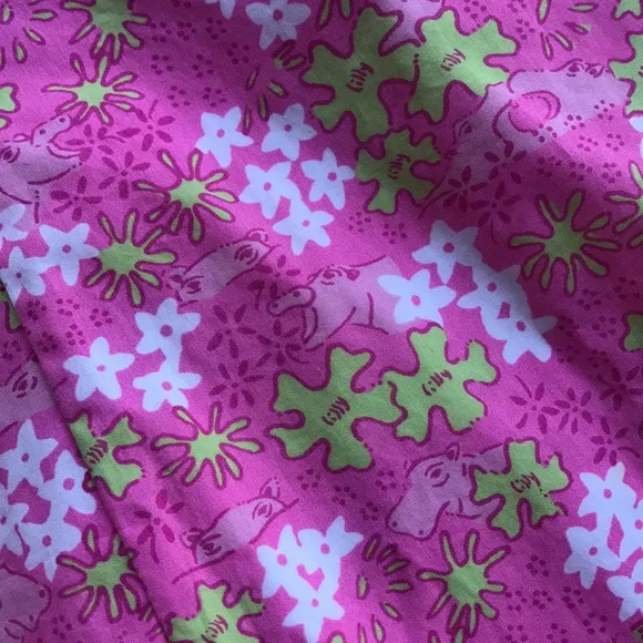 Rare Vintage Lilly Pulitzer Dress White Label Sundress 10 Shift Slip Barbie Pink
