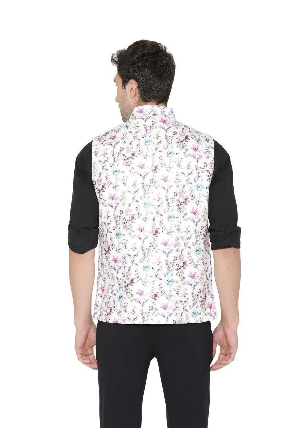 Rayon Fabric MulticolouRed Modi Nehru Jacket