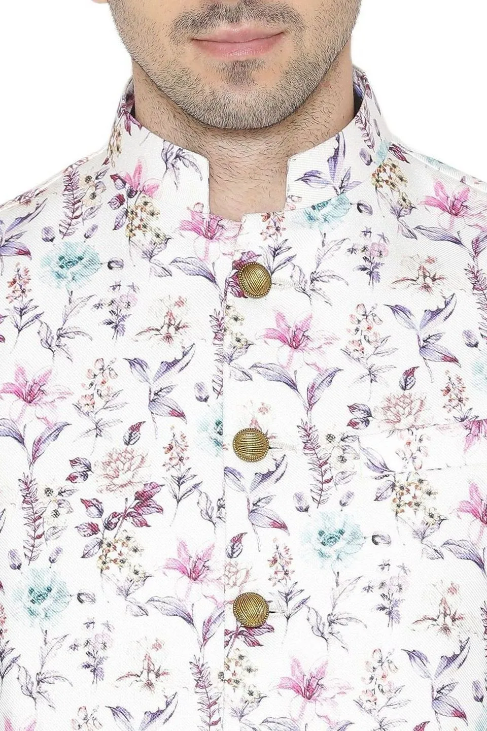 Rayon Fabric MulticolouRed Modi Nehru Jacket