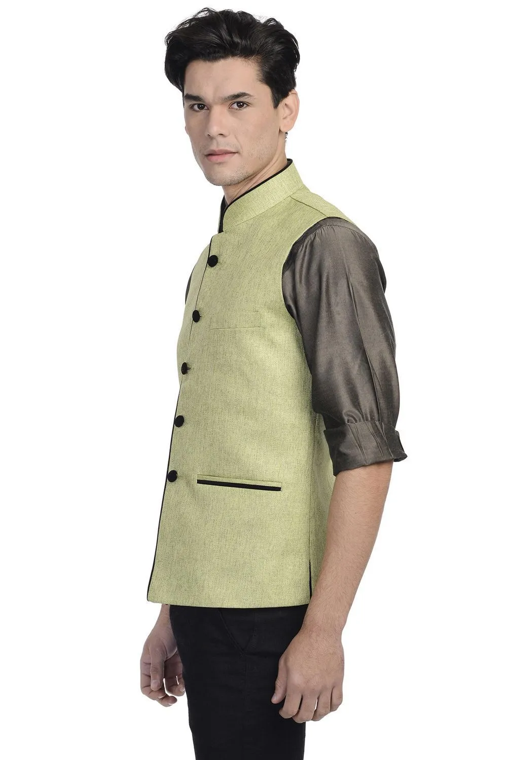 Rayon Green Modi Nehru Jacket