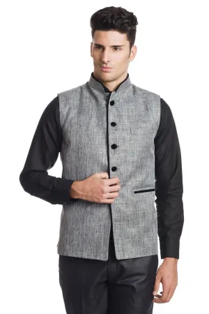 Rayon Grey Modi Nehru Jacket