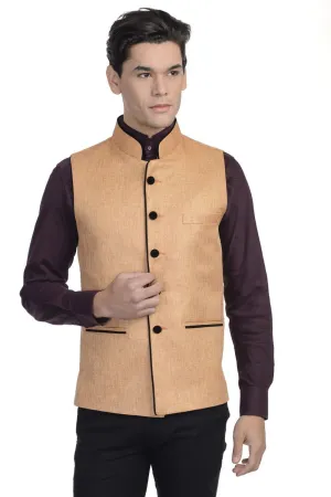 Rayon Orange Modi Nehru Jacket