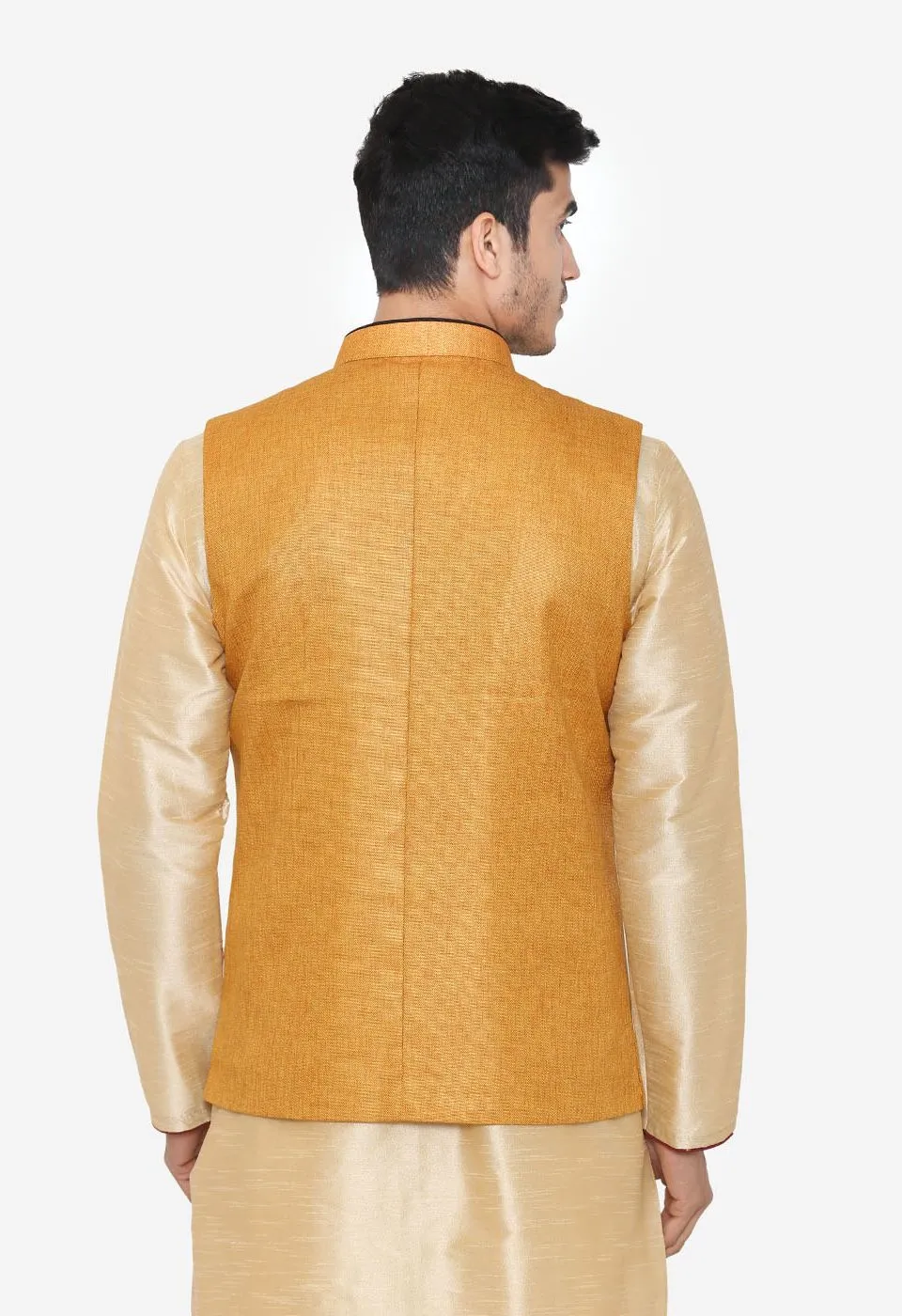 Rayon Yellow Nehru Modi Jacket