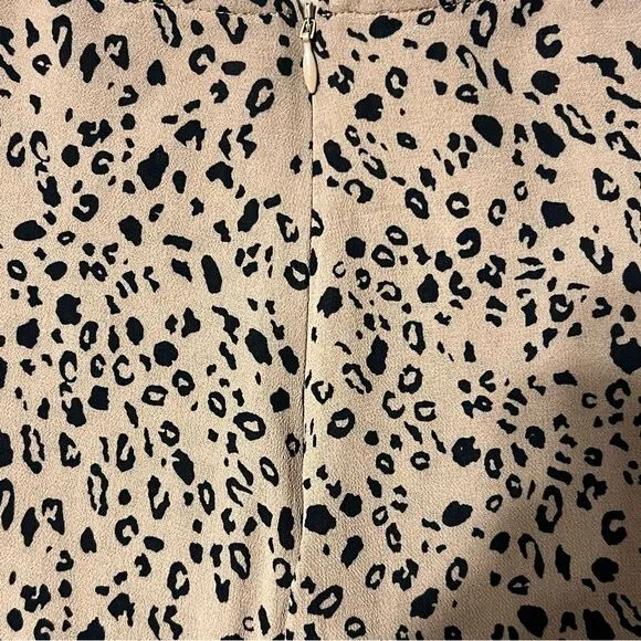 Reformation Mia Leopard Print Midi Skirt Tan Black Sz12 Animal Print