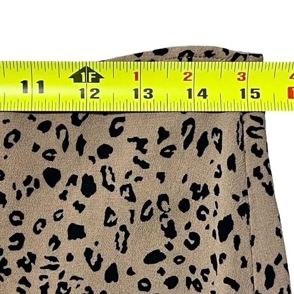 Reformation Mia Leopard Print Midi Skirt Tan Black Sz12 Animal Print