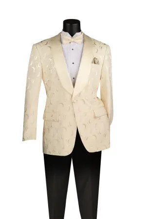 Regular Fit Blazer Shawl Lapel with Matching Bow Tie Light Champagne BF-8