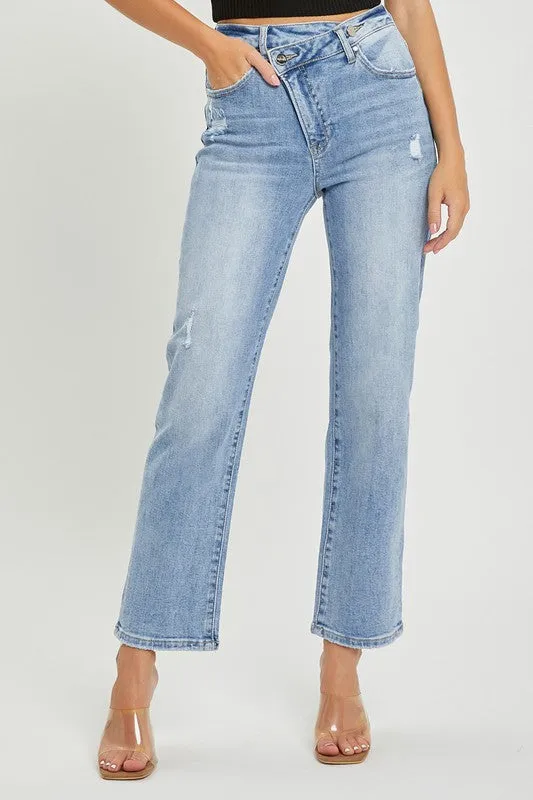 RISEN PLUS Crop Tapered Crossover Jean