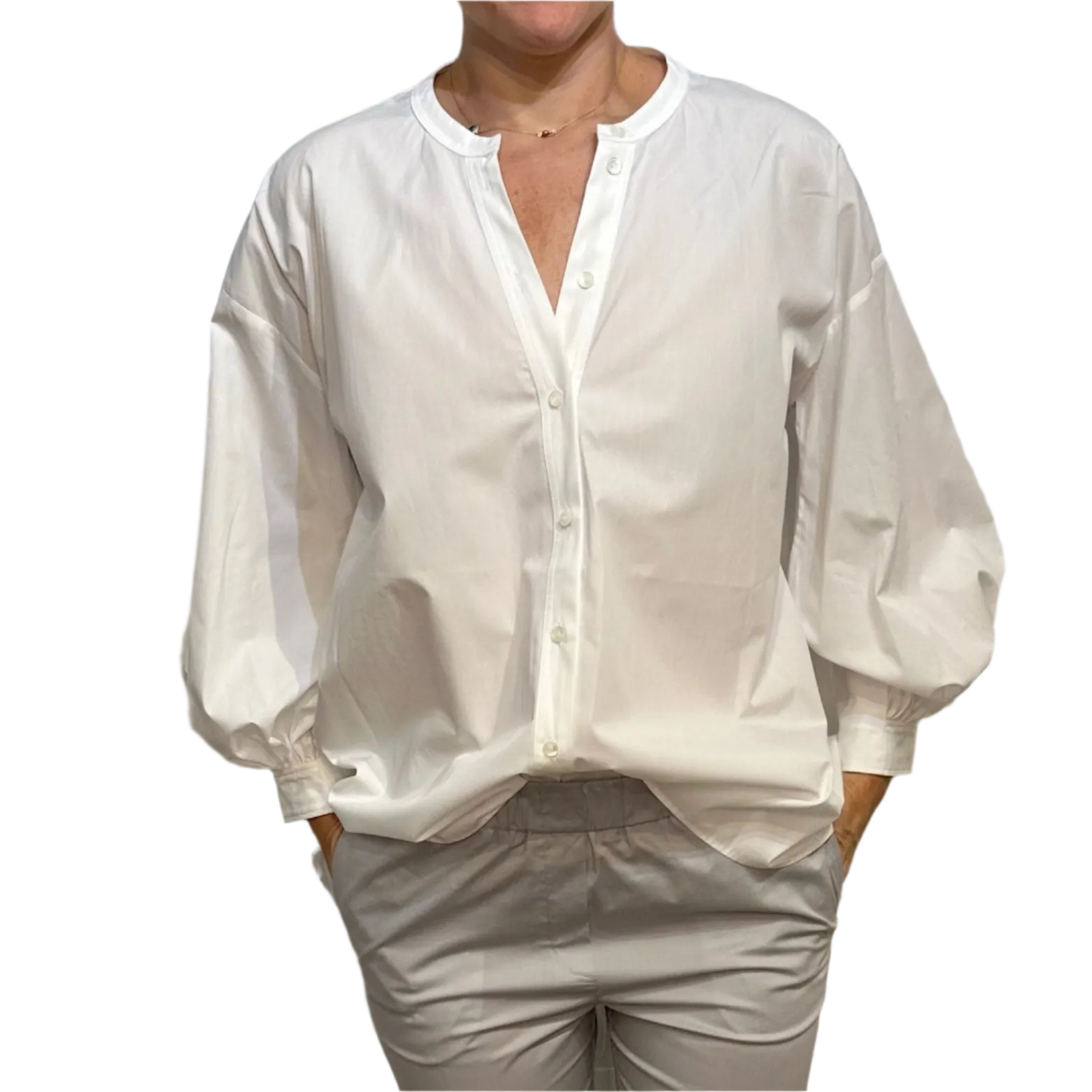 RO - White Button Down Blouse