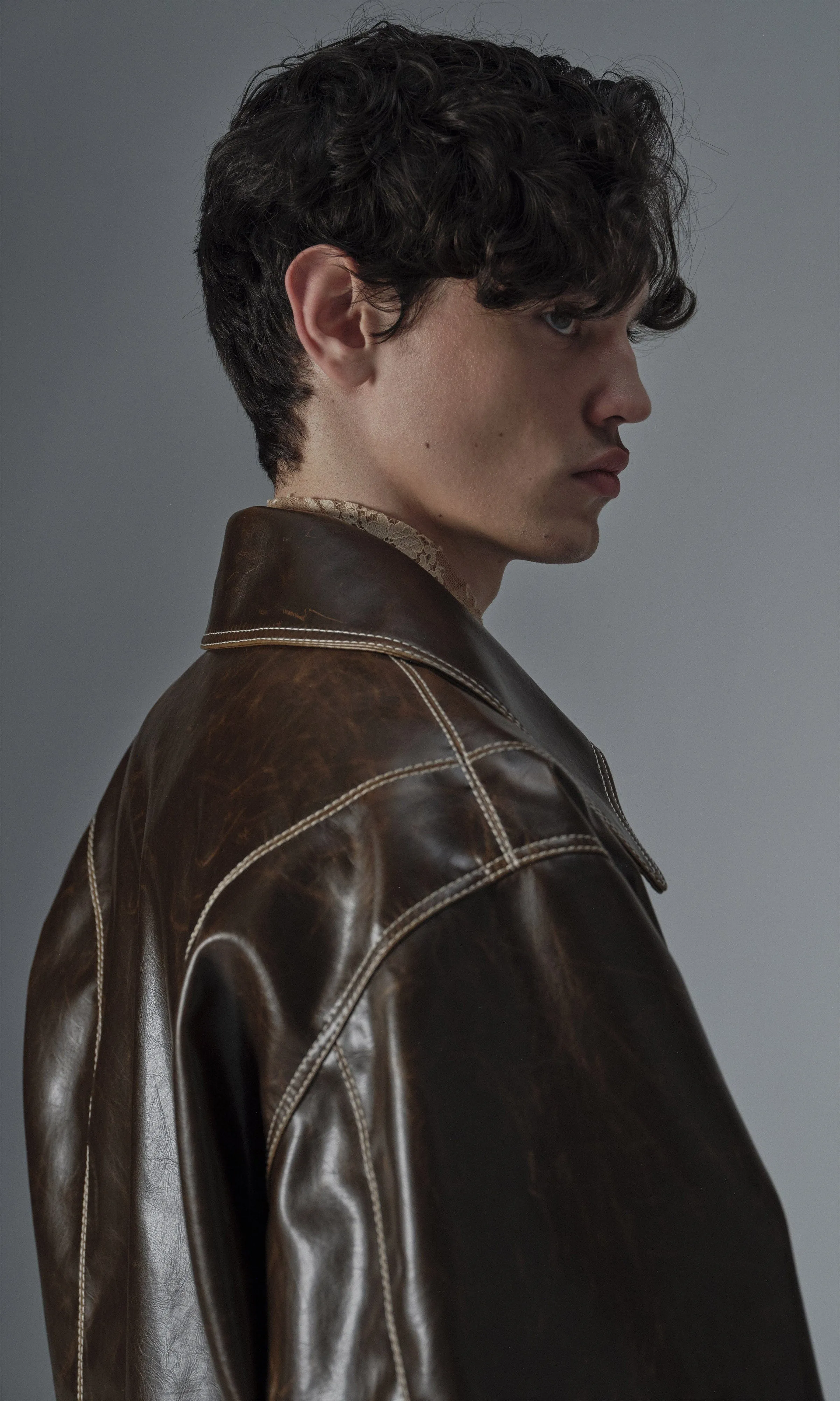 Robin Unisex Vegan Olive Leather Jacket | Moss