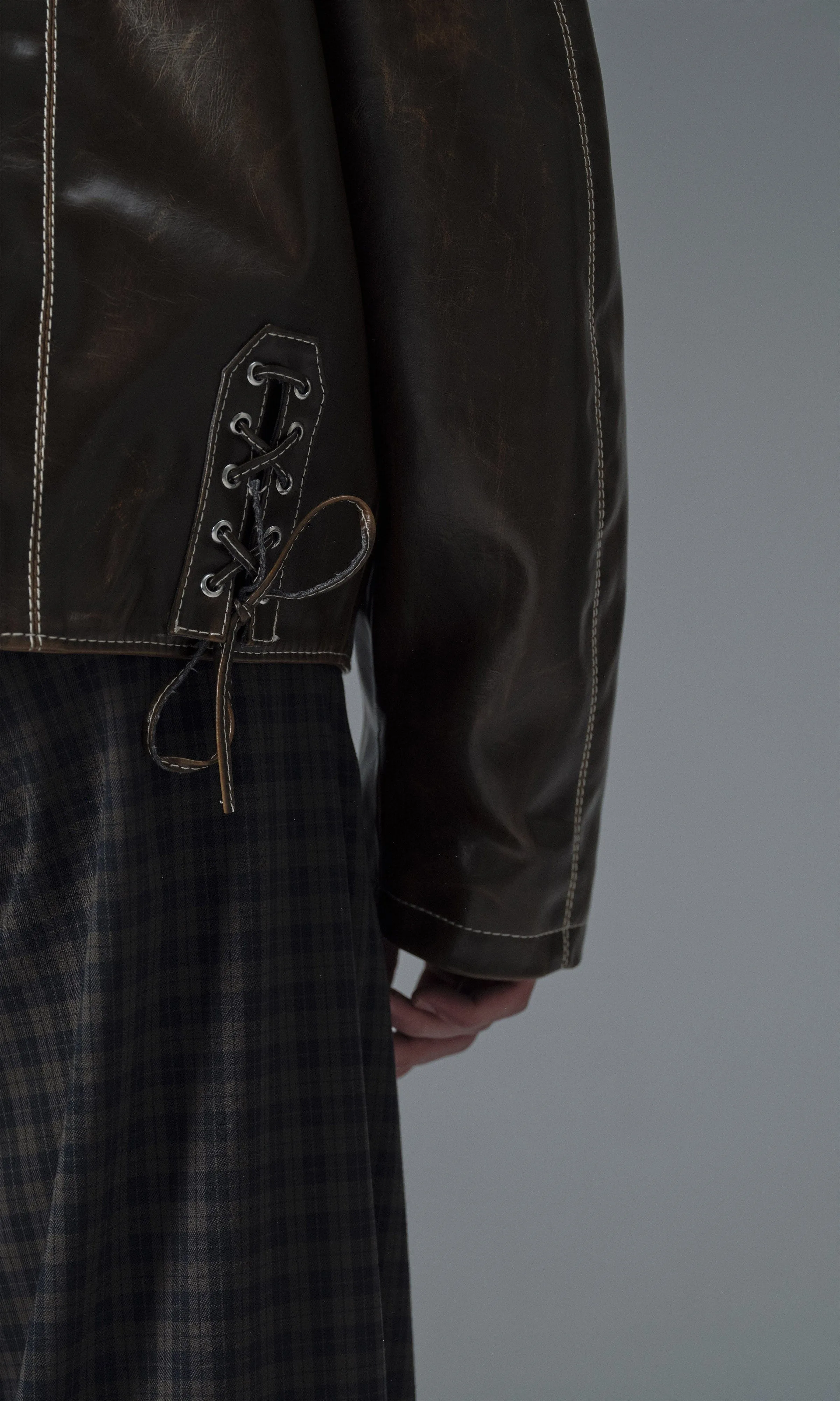 Robin Unisex Vegan Olive Leather Jacket | Moss