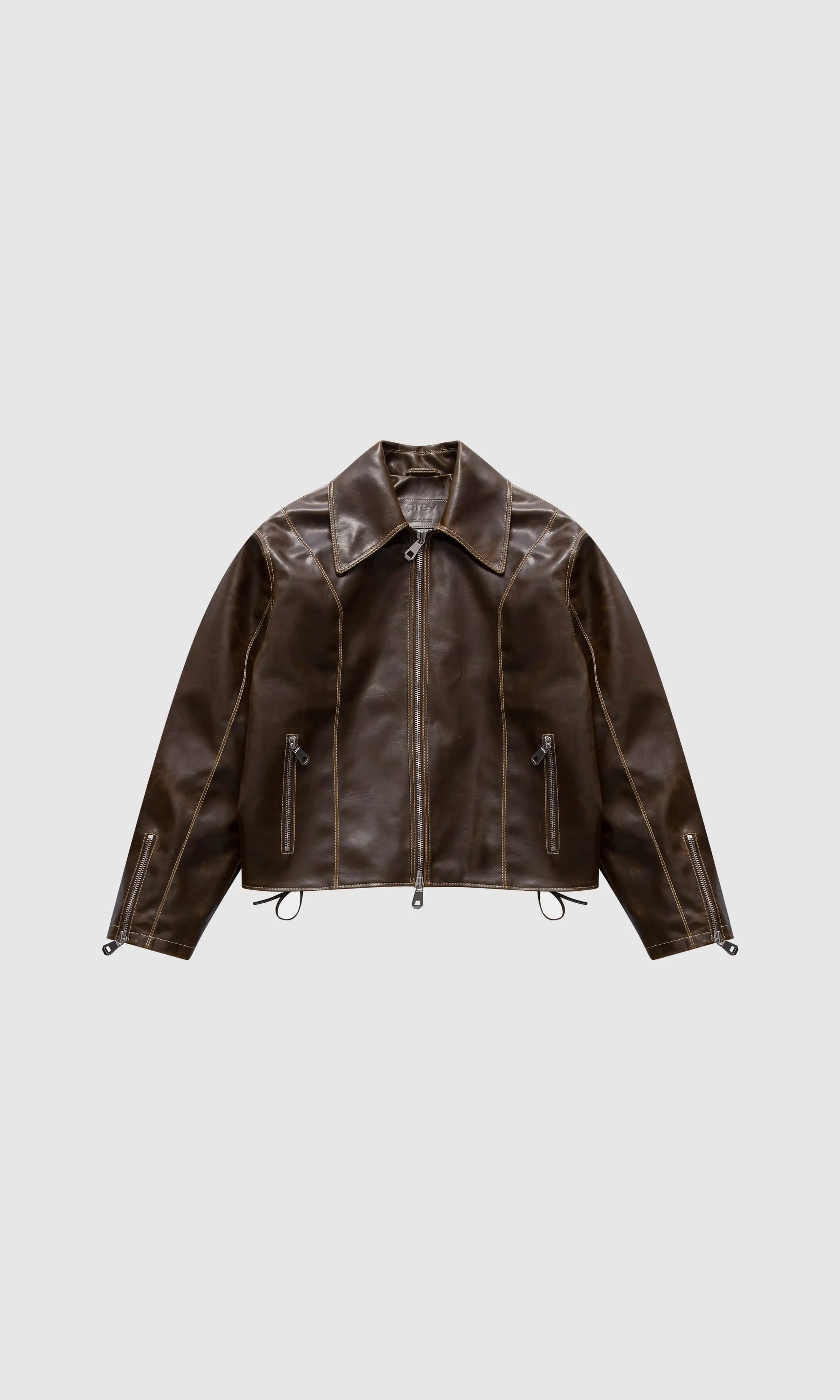 Robin Unisex Vegan Olive Leather Jacket | Moss