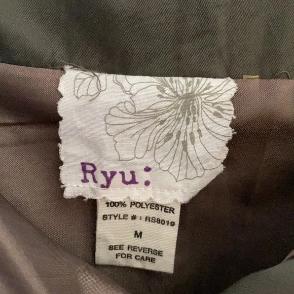 Ryu: women’s pleated ruffle skirt medium brown, M