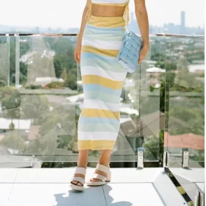 Sabo Skirt Leti Striped Knit Midi Skirt
