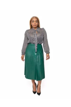Sadie Vegan Leather Pleated Skirt