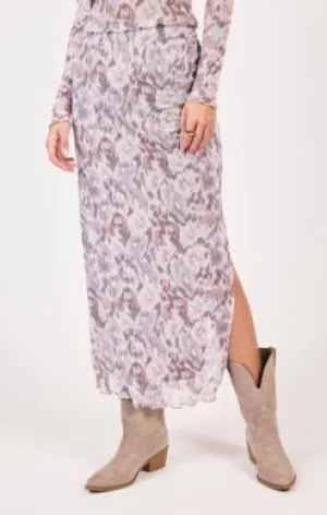Sage The Label Renewed Mesh Side Shirred Maxi Skirt