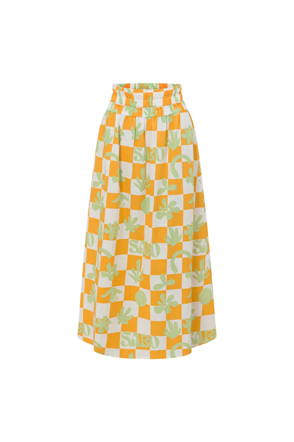 SAMPLE-Cooper Midi Skirt - Sabo Checkerboard