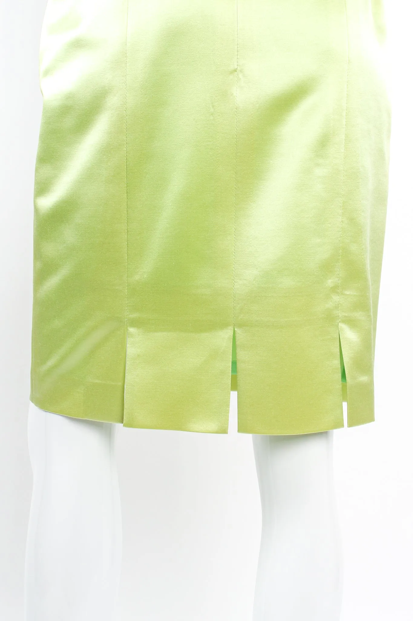 Satin Double Breasted Skirt Suit