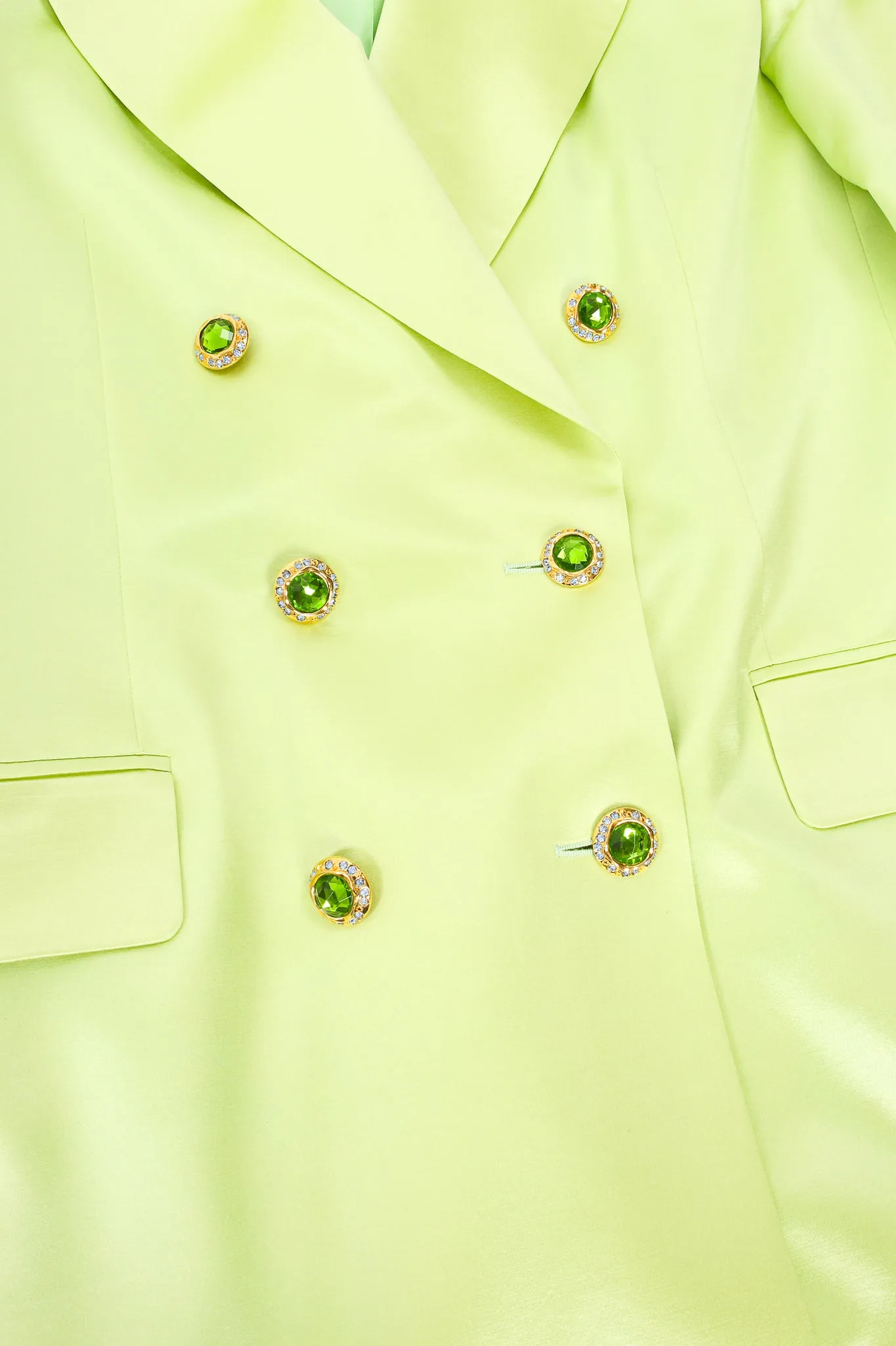 Satin Double Breasted Skirt Suit