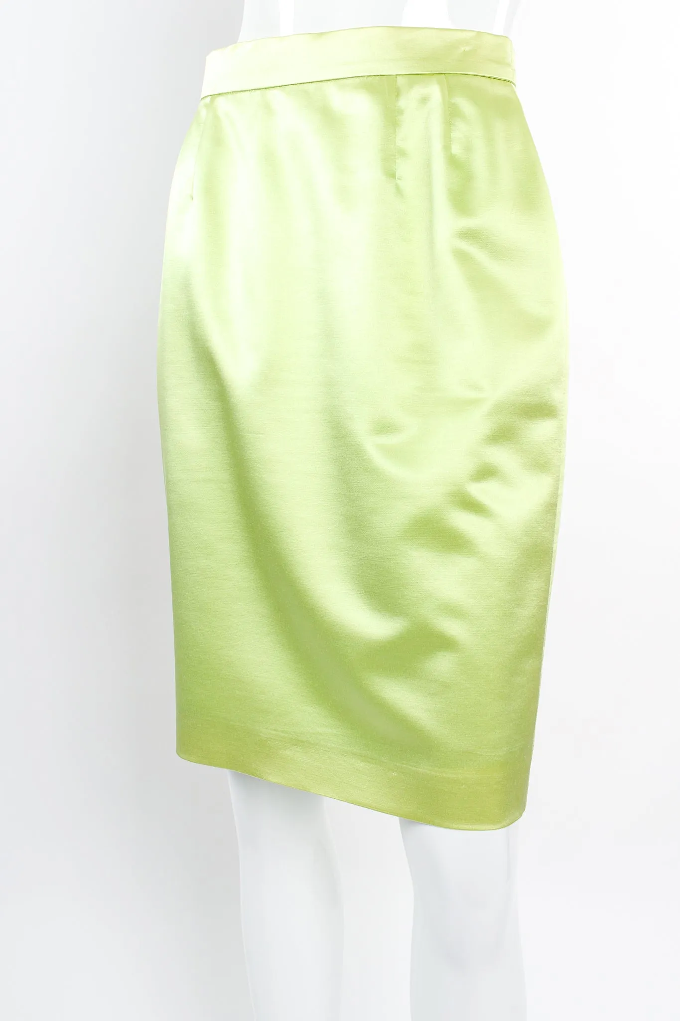 Satin Double Breasted Skirt Suit