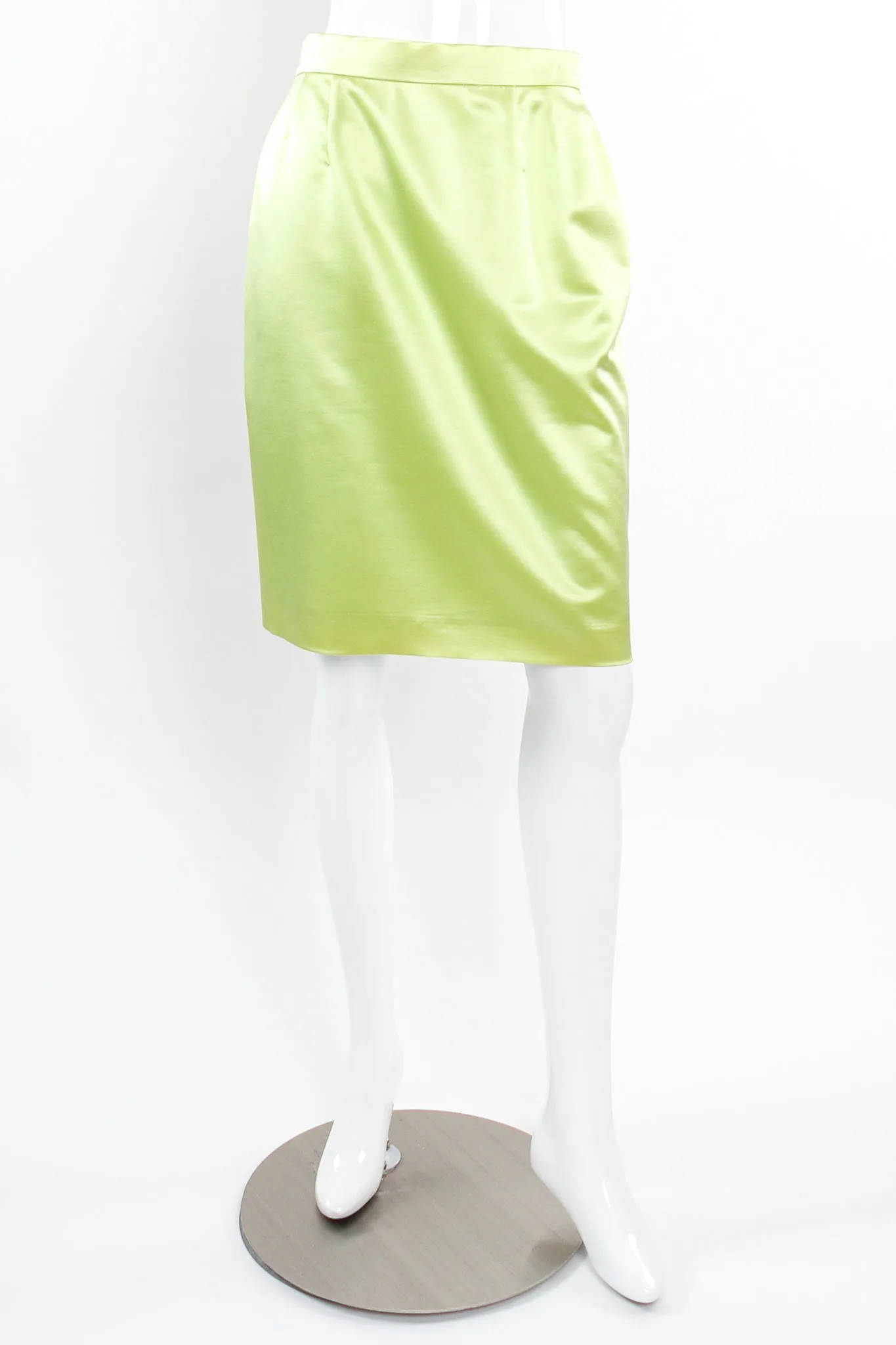 Satin Double Breasted Skirt Suit