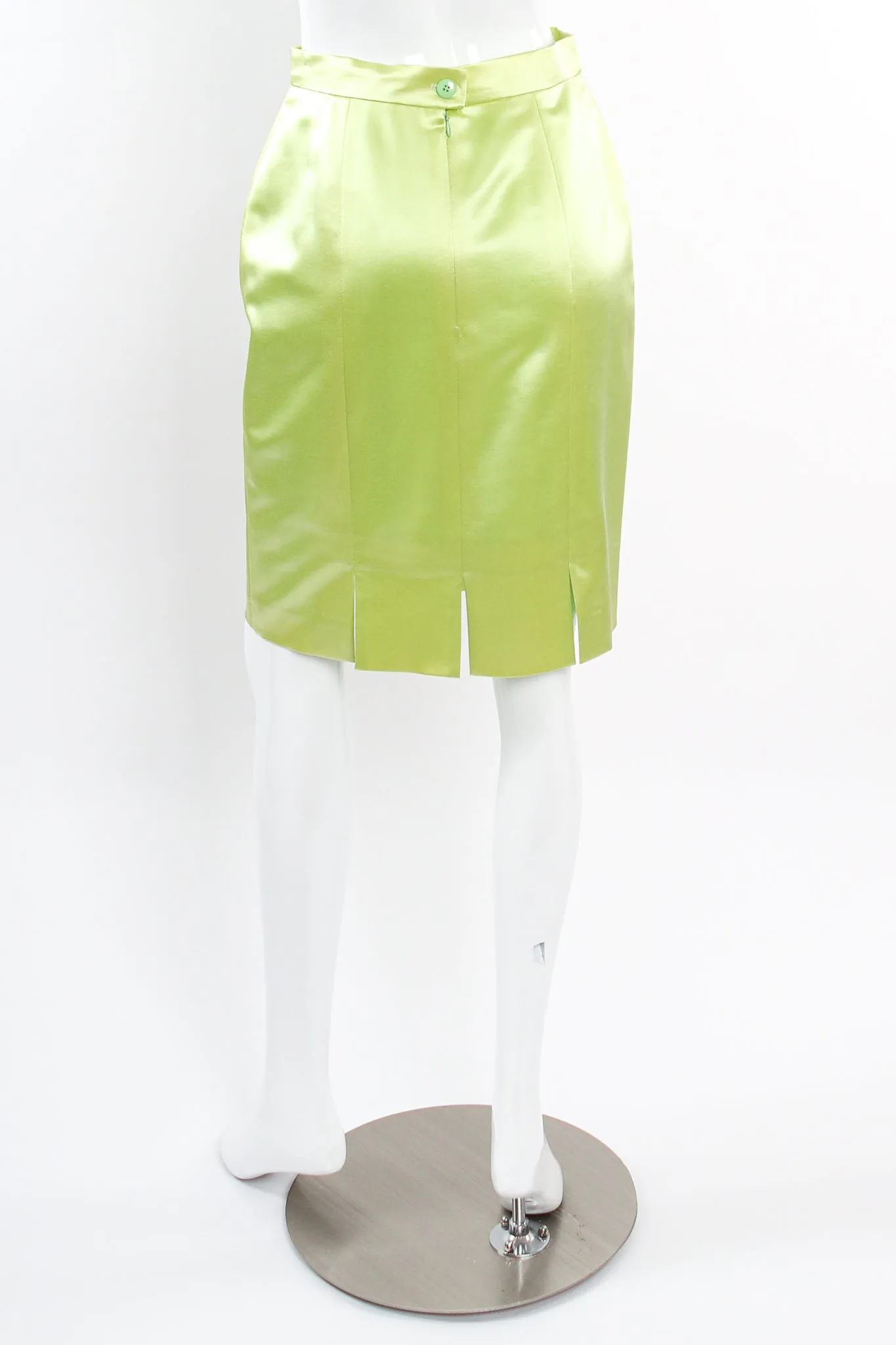 Satin Double Breasted Skirt Suit