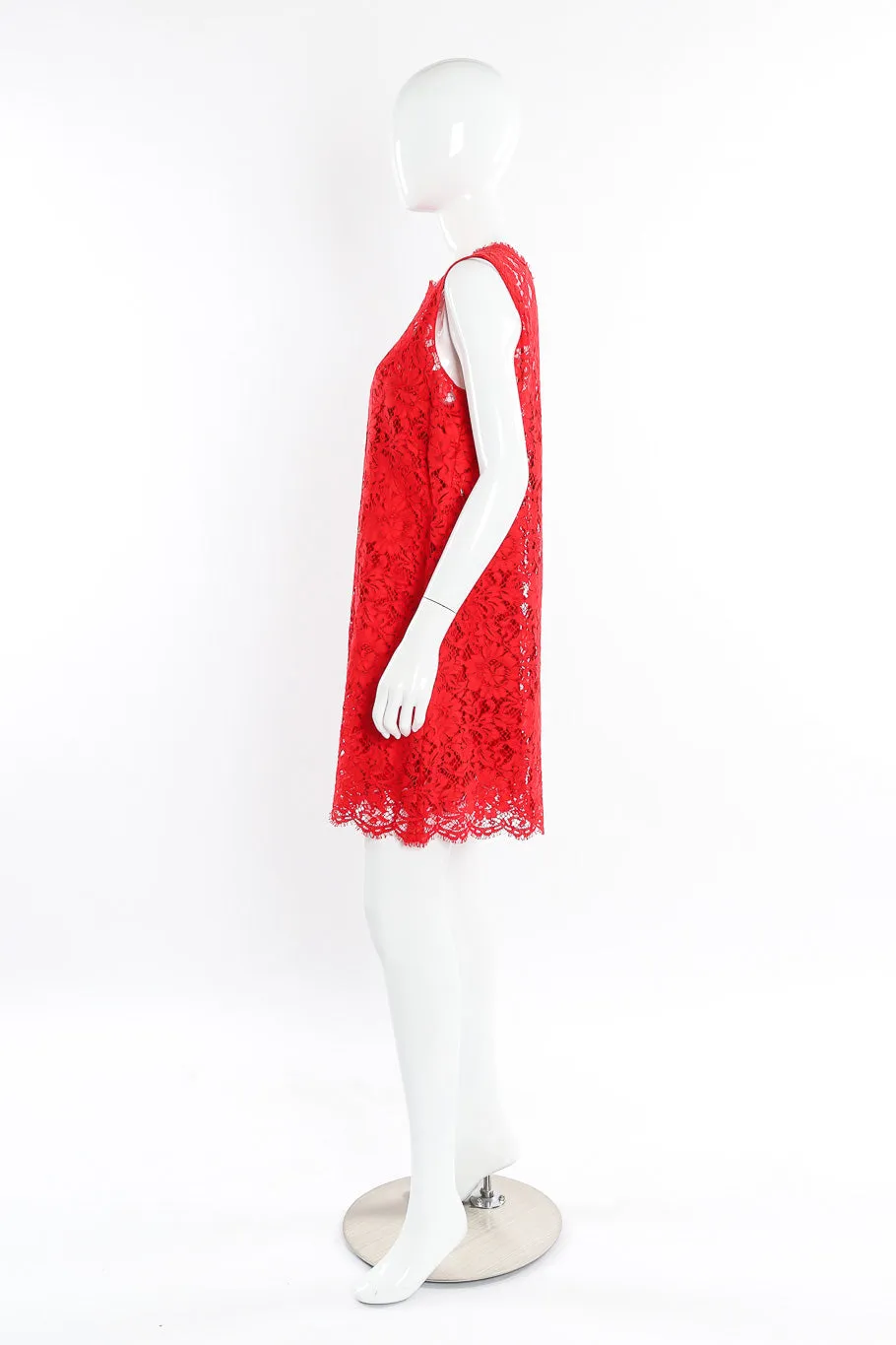 Scarlet Lace Mini Shift Dress