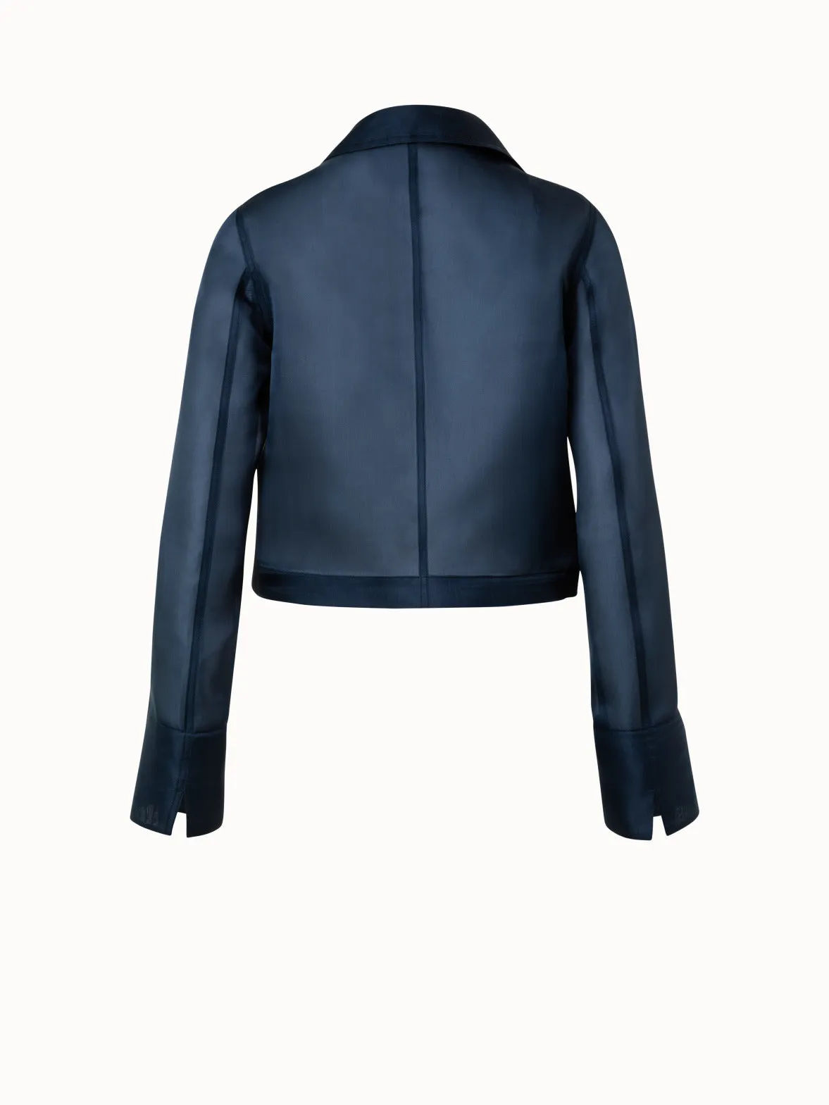 Short Double-Breasted Silk Organza Jacket