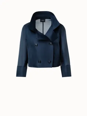 Short Double-Breasted Silk Organza Jacket