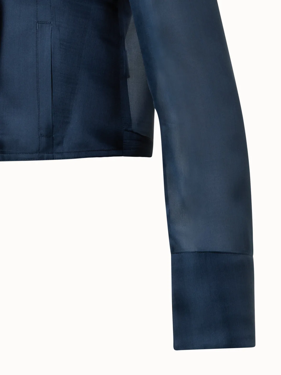 Short Double-Breasted Silk Organza Jacket
