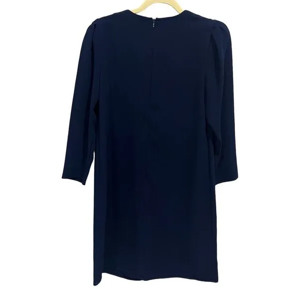 Shoshanna Navy blue Lace up Nikko Dress shesth dress size 6